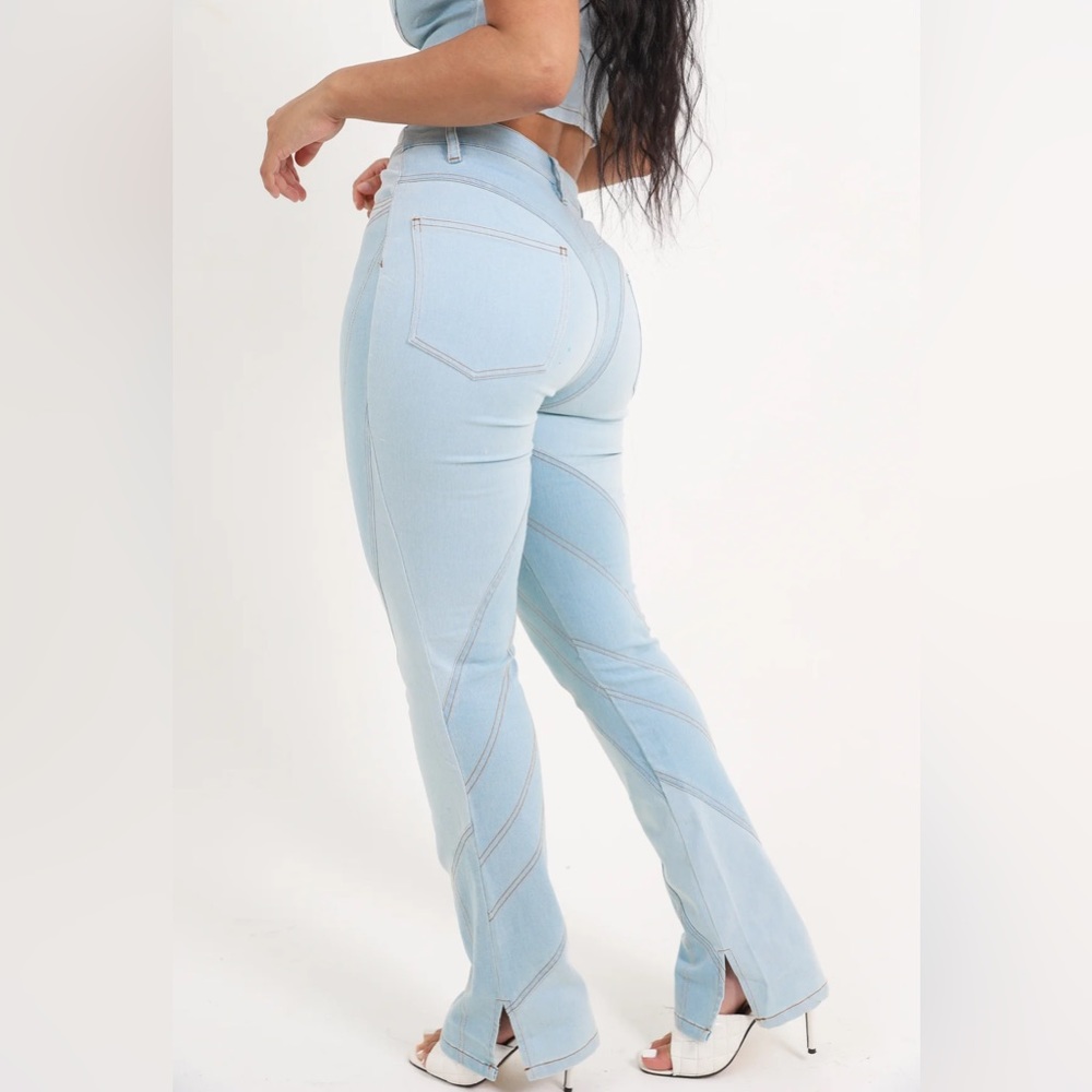 BAD SOCIETY CLUB - Mid Rise Tailored Straight Leg Jeans - Stretch Denim